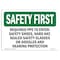 Signmission OSHA Sign, Required PPE To Enter Shoes Hard, 7in X 5in Decal, 7" W, 5" H, Landscape OS-SF-D-57-L-10717 - alternate 1